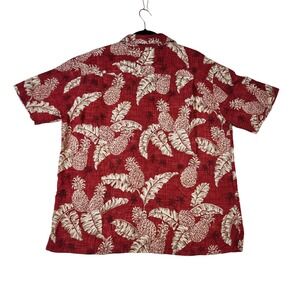 Batik Bay Hawaiian Shirt Mens‎ XL Red Excellent Pineapple Print Rayon Button Up